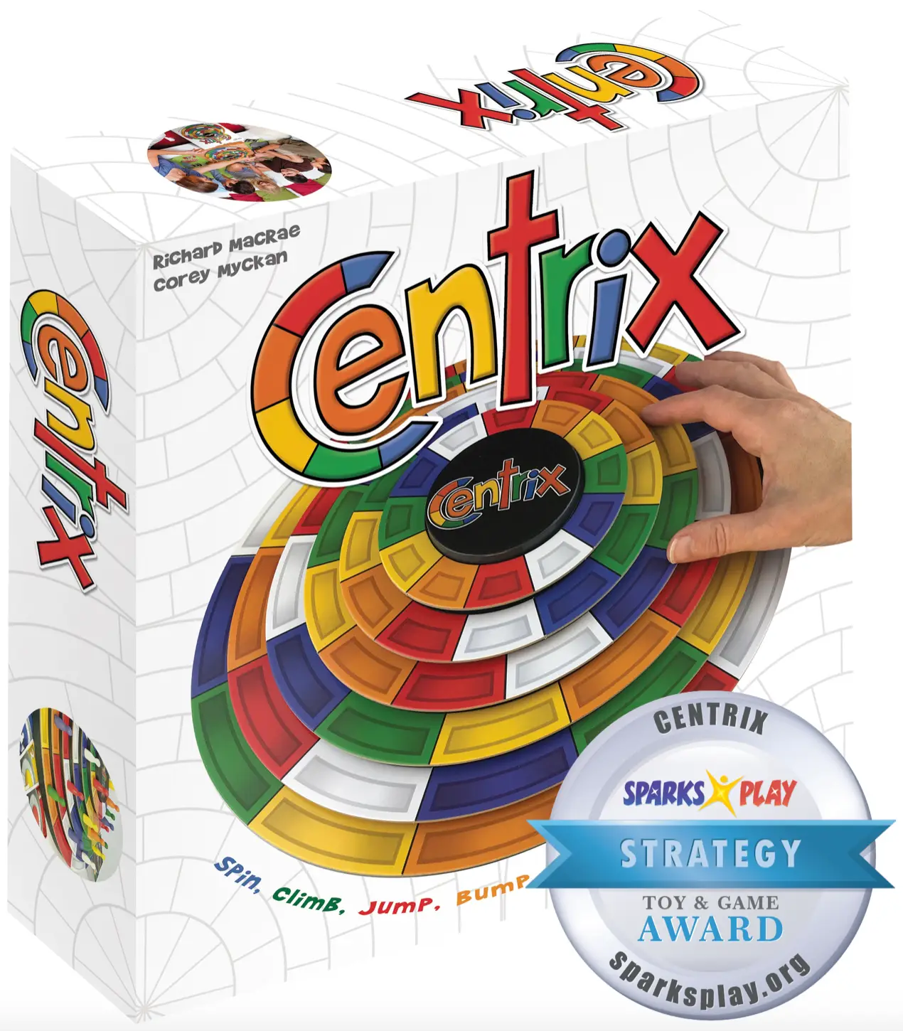 Centrix award-winning 3D rotating family board game by Analog Game Studios, designed and developed in Canada